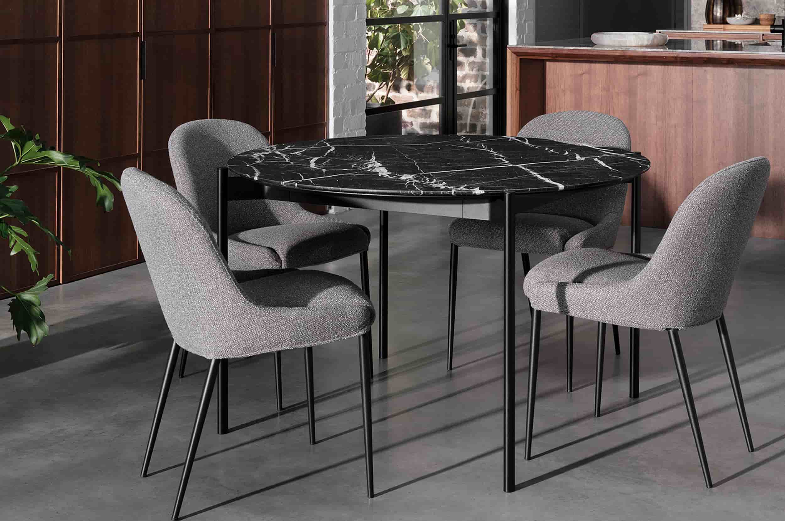 Eto Marble Round Dining Table Dining Tables Timber Veneer Round