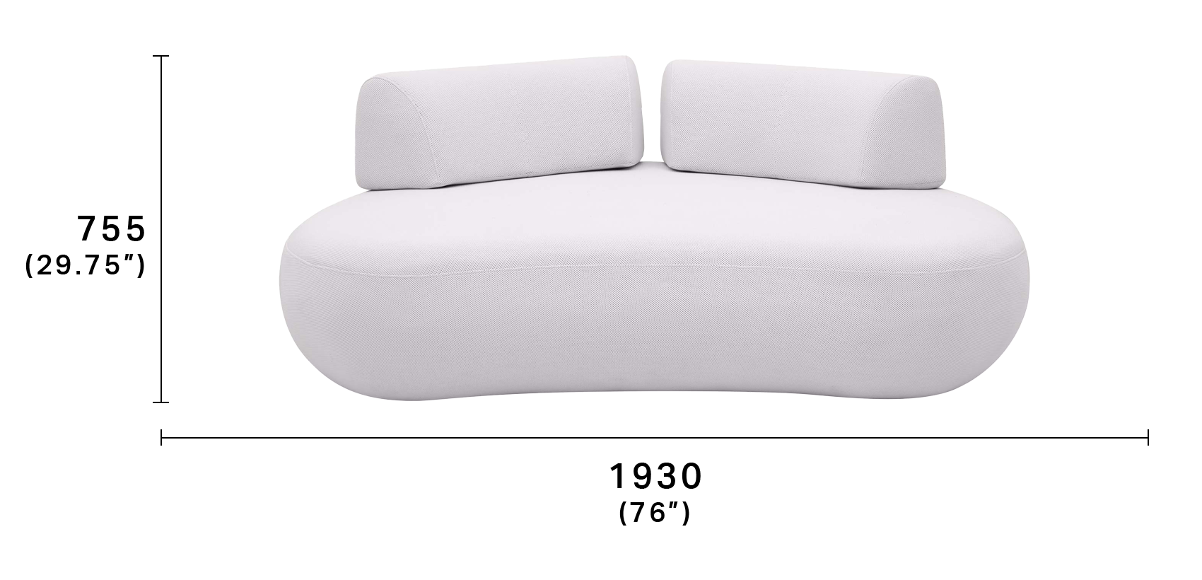 Aura Outdoor Sofa | Curved sofa design | King Living