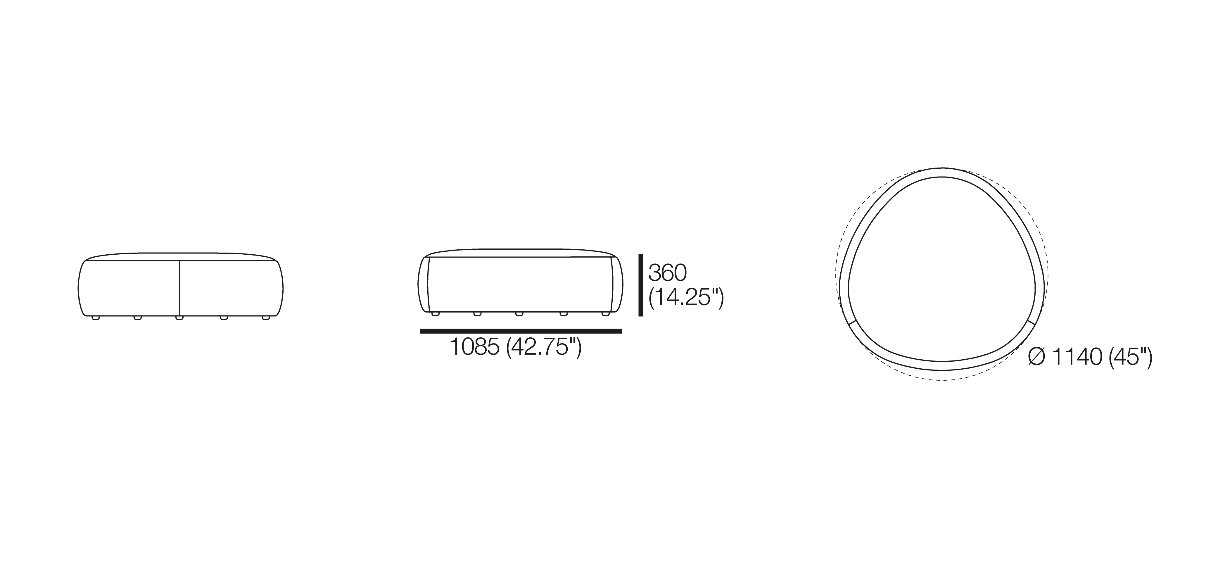 Crescent Outdoor Ottomans King Living