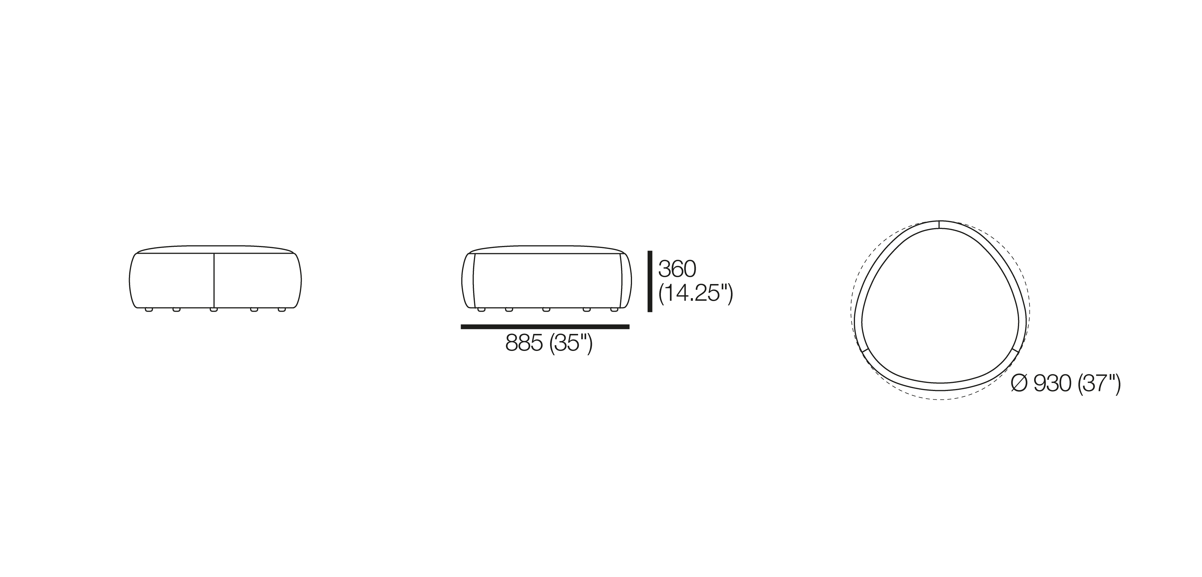 Crescent Outdoor Ottoman King Living