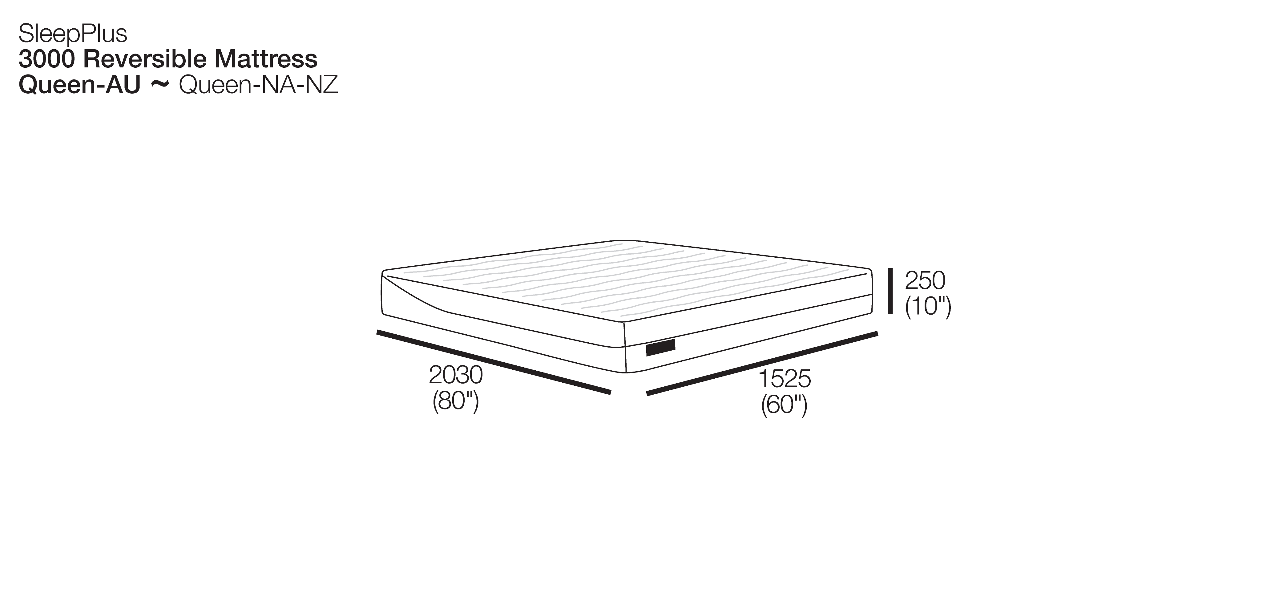 Sleep+ Queen Size Mattress 3000 King Living